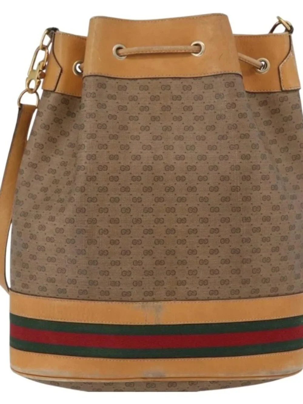 GUCCI Micro GG Supreme Web Sherry Line Bag PVC Beige - Picture 3 of 16